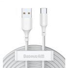 Kabel BASEUS USB-A - USB-C Simple Wisdom 5A 40W Xiaomi FC QC 3.0 Biały (2-pack) - pic 1