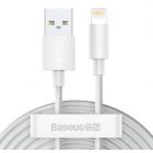 Kabel BASEUS USB - Lightning Simple Wisdom 2.4A 1.5m Biały (2-pack) - pic 1