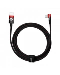 Kabel kątowy BASEUS USB-C - USB-C MVP 2 100W 2m Czarno-Czerwony - pic 1