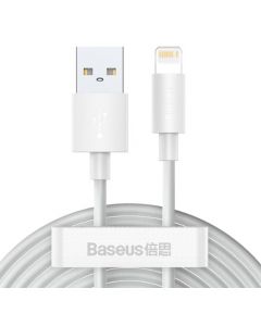 Kabel BASEUS USB - Lightning Simple Wisdom 2.4A 1.5m Biały (2-pack) - pic 1